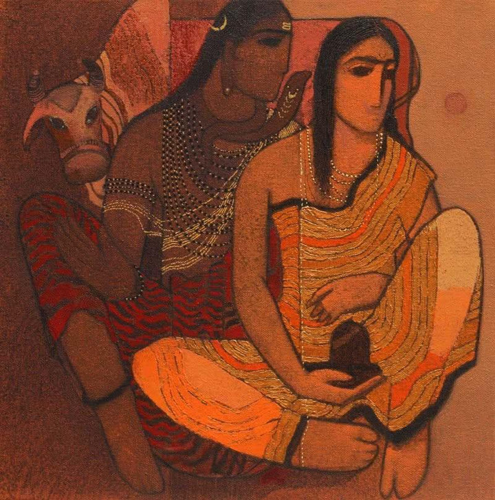 Shiv And Parvati 1 Painting by Siddharth Shingade | ArtZolo.com