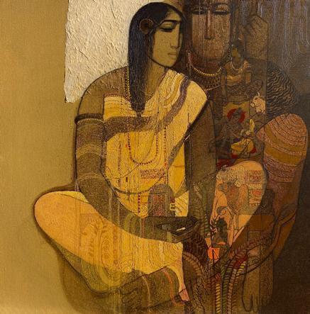 Shiv And Parvati 5 Painting by Siddharth Shingade | ArtZolo.com