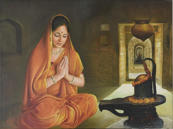 Shiv Bhakt Painting by Kamal Rao | ArtZolo.com