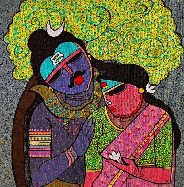 Shiv Parvati 1 Painting by Priyanka Chivte | ArtZolo.com