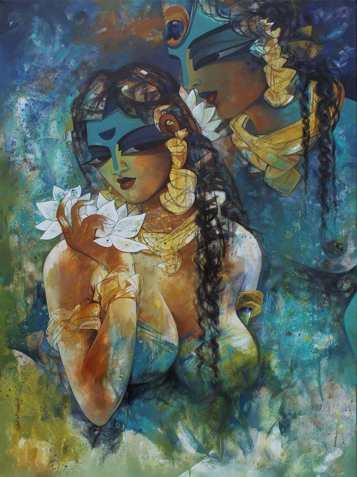 Shiv Parvati 1 Painting by N P Rajeshwarr | ArtZolo.com