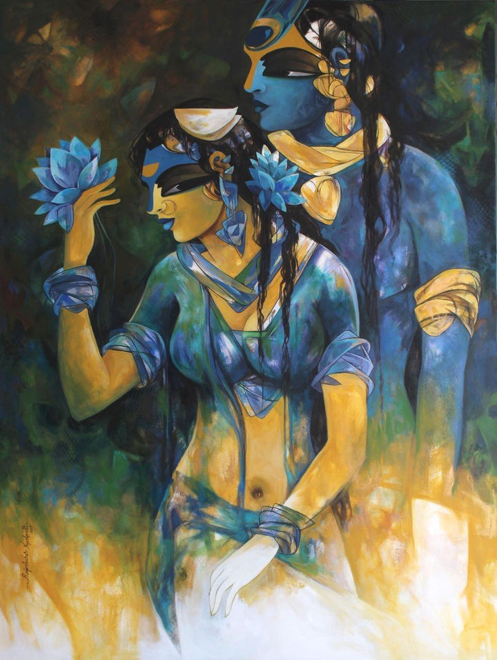 Shiv Parvati 2 Painting by N P Rajeshwarr | ArtZolo.com