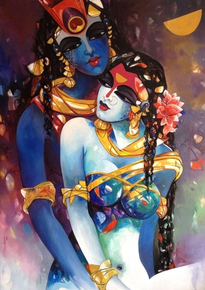 Shiv Parvati 4 Painting by N P Rajeshwarr | ArtZolo.com