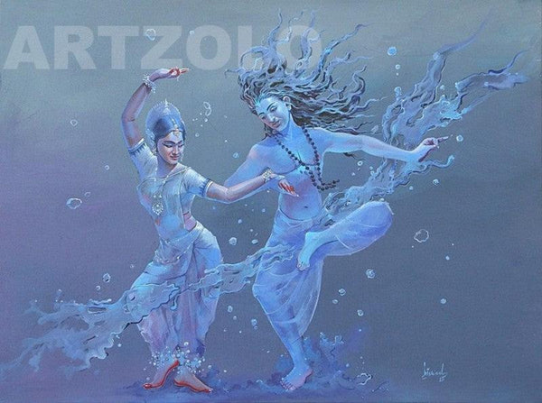 Shiv Parvati Painting by Bijay Biswaal | ArtZolo.com