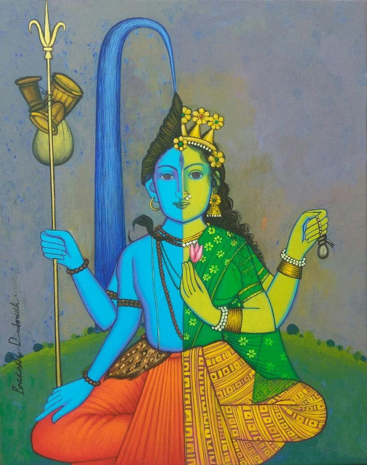Shiv Shakti Painting by Prakash Deshmukh | ArtZolo.com