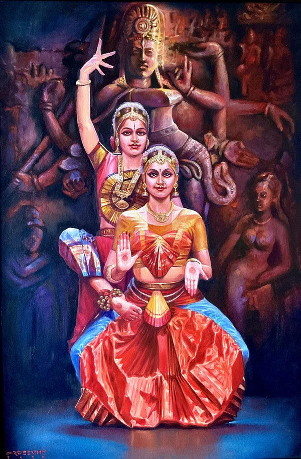 Shiva Parvati Abhaya Painting by Rajeev M Y | ArtZolo.com