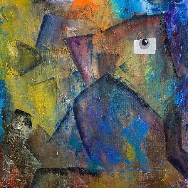 Religious acrylic painting titled 'Shree Ganesh', 16x16 inches, by artist Amit Pithadia on Canvas