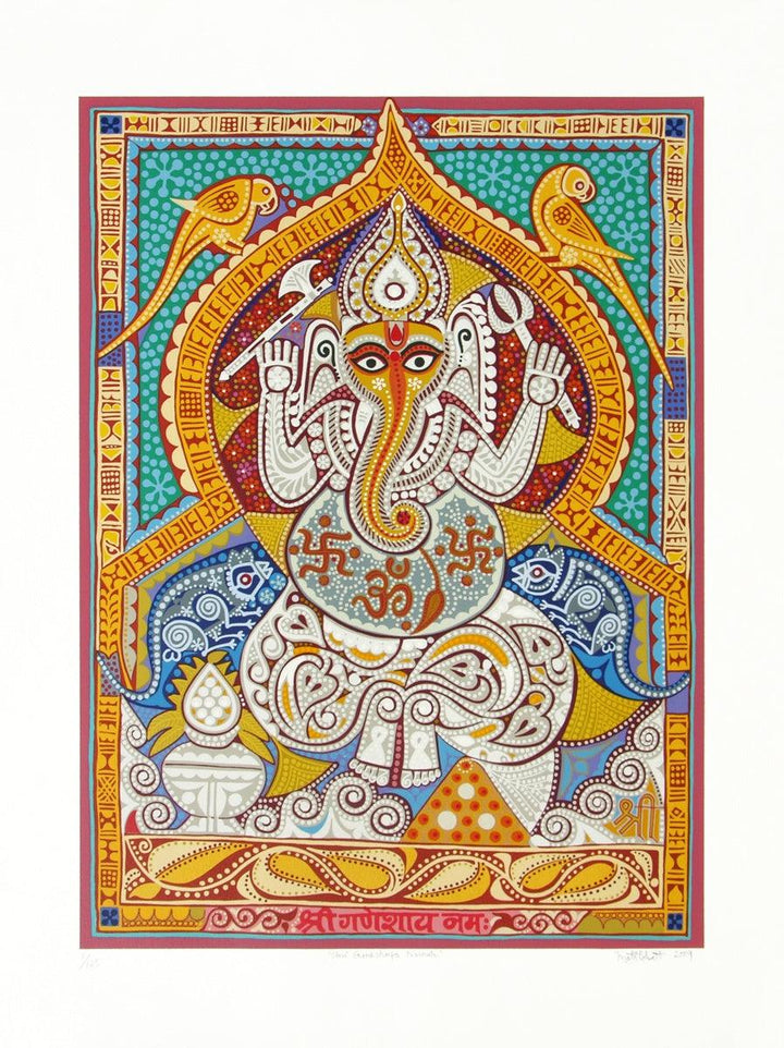 Shree Ganeshay Namah Painting by Jyoti Bhatt | ArtZolo.com