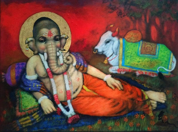 Shri Ganesha Painting by Apet Pramod | ArtZolo.com