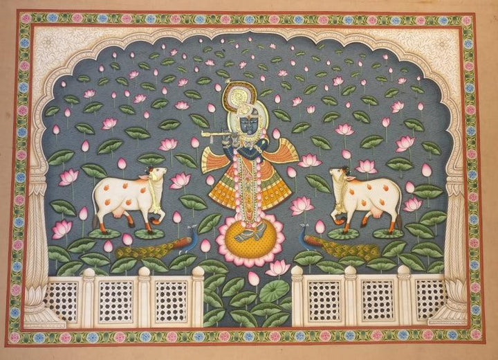 Shrinathji 6 Traditional Art by Pichwai Art | ArtZolo.com