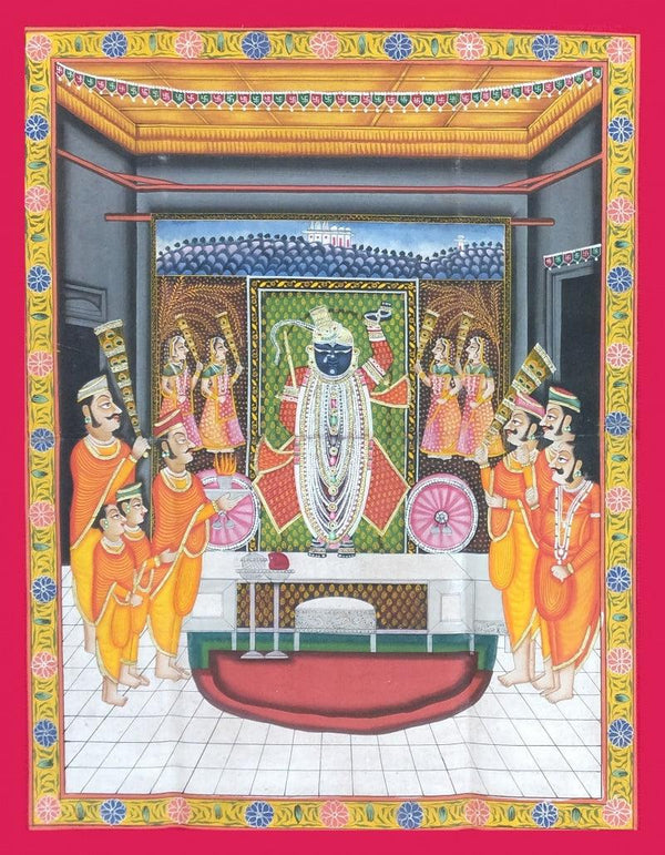 Shrinathji Darshan Traditional Art by Unknown | ArtZolo.com