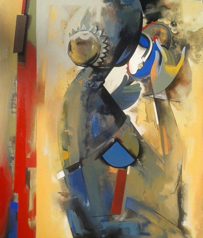 Figurative acrylic painting titled 'Shringar', 36x30 inches, by artist Vishal Phasale on Canvas