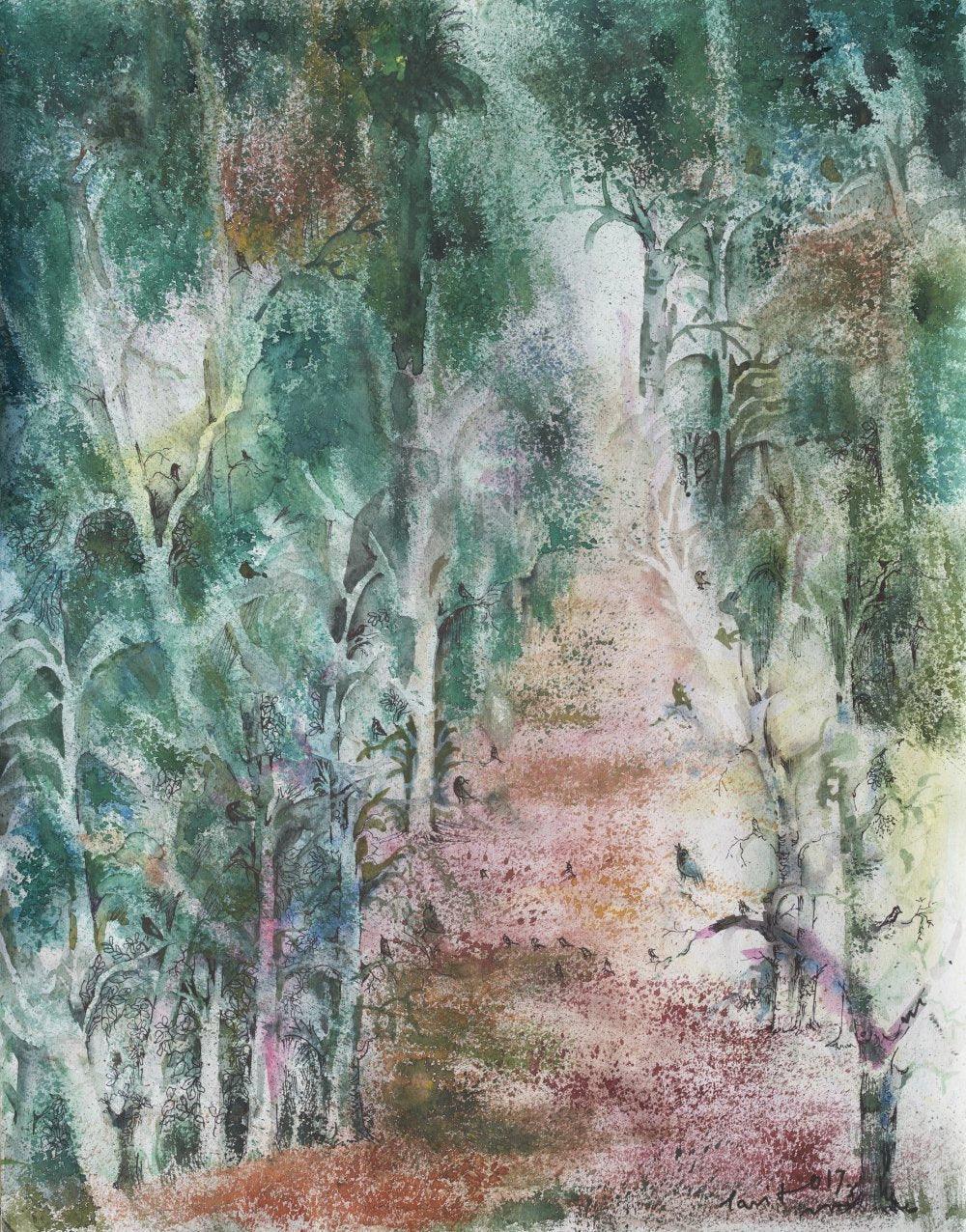 Nature watercolor artcontent titled 'Silence', 22x28 inches, by artist Tarit Bhattacharjee on paper