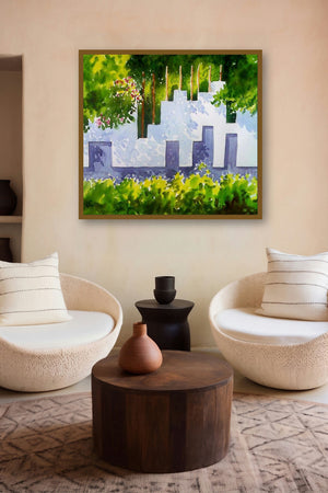 Silence (Verdant Vista) by artist Rahul Salve displayed in a Modern gallery