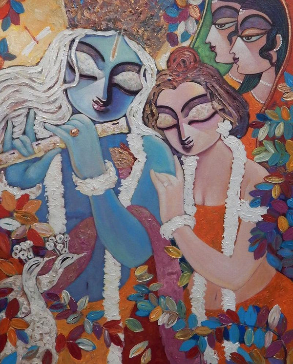 Silent Love 1 Painting by Subrata Ghosh | ArtZolo.com