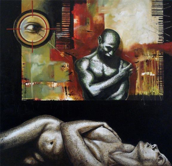 Silent Spectator Painting by Palash Halder | ArtZolo.com