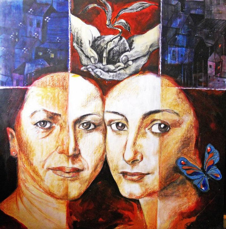 Sisters And The City Painting by Partho Sengupta | ArtZolo.com