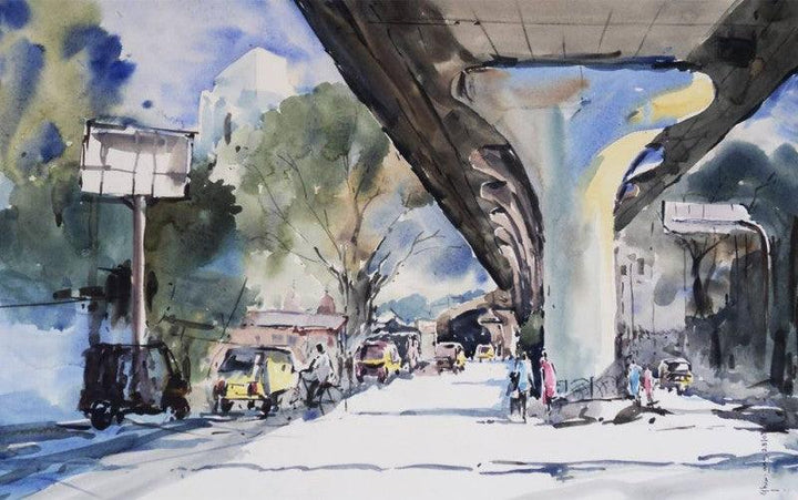 Sitaburdi Overbridge Painting by Ghanshyam Dongarwar | ArtZolo.com