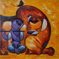 Religious acrylic painting titled 'Sitar Vadan 6', 24x24 inches, by artist Ramesh Gujar on Canvas
