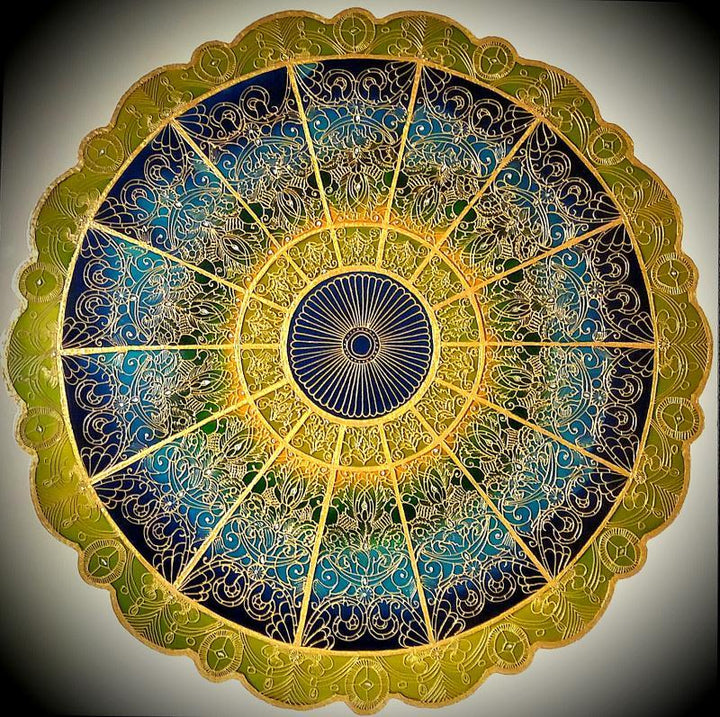 Sky Light Mandala Glass Art by Shweta Vyas | ArtZolo.com