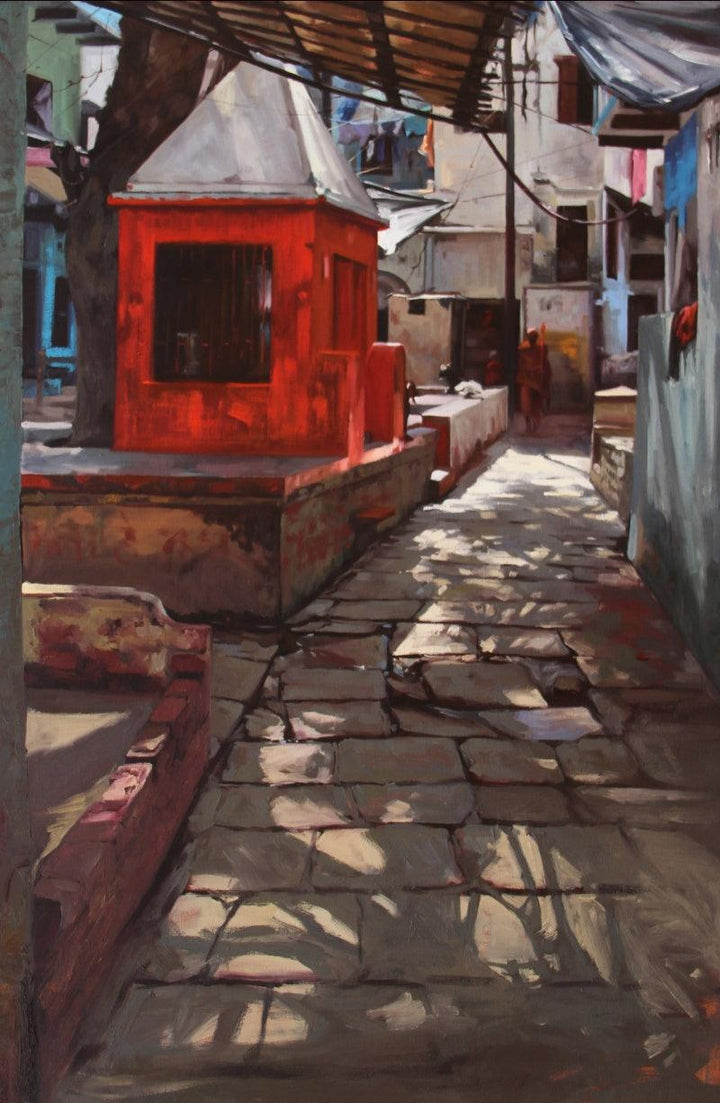 Small Temple Banaras Painting by Sachin Sawant | ArtZolo.com