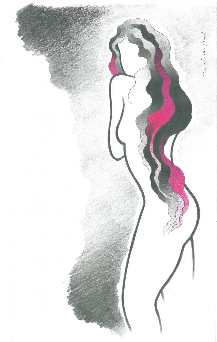 Smooth As Silk Drawing by Manoj Gujral | ArtZolo.com