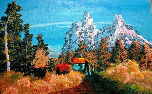 Snowy Mountains Painting by Rahul Sharma | ArtZolo.com