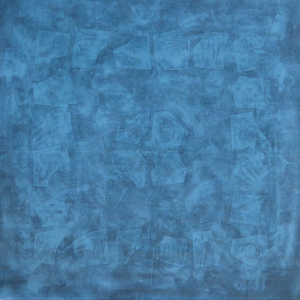 Solid Blue Abstract Ii Painting by Mohit Bhatia | ArtZolo.com