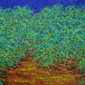 Nature oil painting titled 'Solitude', 36x72 inches, by artist Pardeep Singh on Canvas