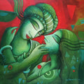 Figurative acrylic painting titled 'Someone Special', 20x19 inches, by artist Samir Sarkar on Canvas