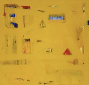 Abstract oil painting titled 'Space Within 2', 48x48 inches, by artist Prasad Mane on Canvas