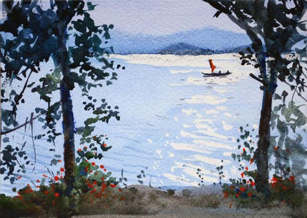 Sparkling Waters Painting by Ramesh Jhawar | ArtZolo.com