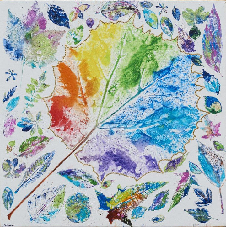 Spectrum Of Leaves Painting by Salma B | ArtZolo.com