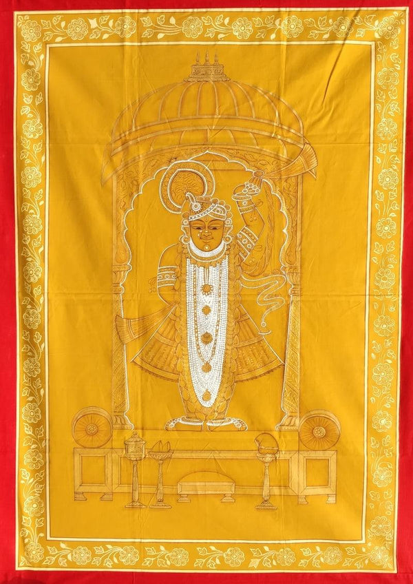 Srinathji In Pushnakal 2 Traditional Art by Pichwai Art | ArtZolo.com