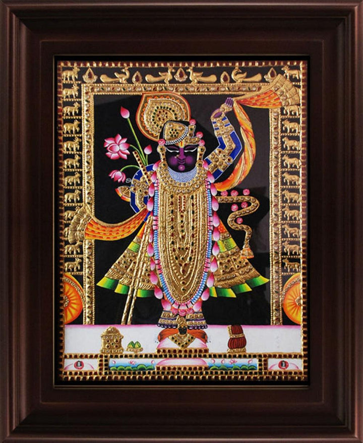 Srinathji Tanjore Painting Traditional Art by Myangadi | ArtZolo.com