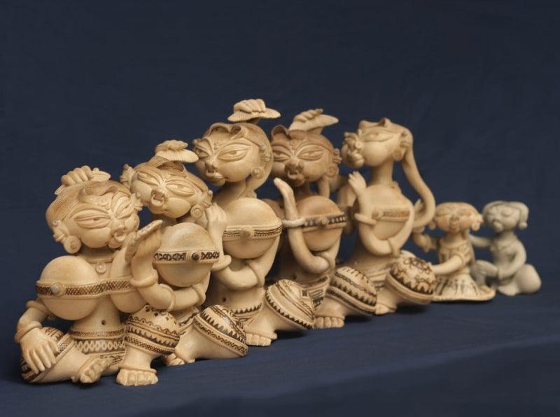 Figurative sculpture titled 'Sringar', 18x36x12 inches, by artist Narottam Das on Ceramic