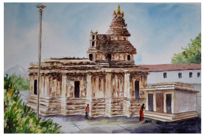Sringeri Temple Painting by Radhika Ulluru | ArtZolo.com