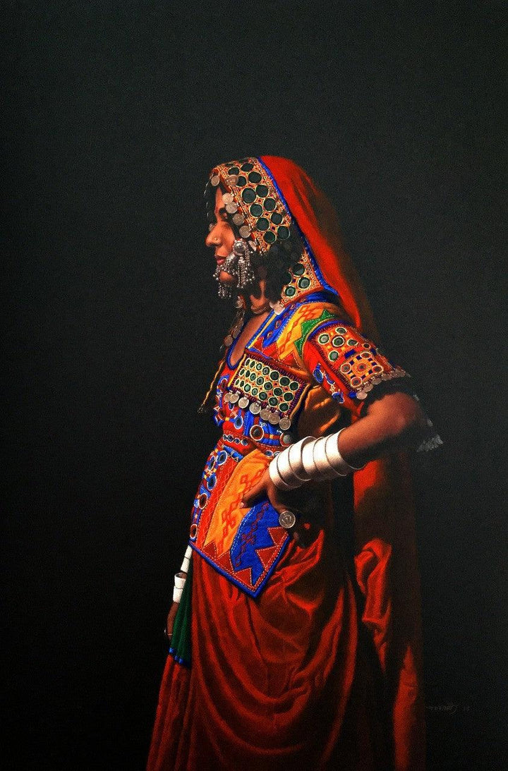 Standing Lady Drawing by Shashikant Dhotre | ArtZolo.com
