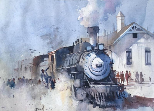 Steam Loco Painting by Bijay Biswaal | ArtZolo.com