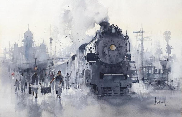 Steam Loco Vintage Painting by Bijay Biswaal | ArtZolo.com