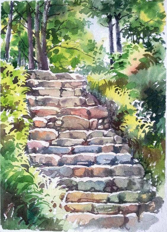 Steps Painting by Gaurishankar Behera | ArtZolo.com