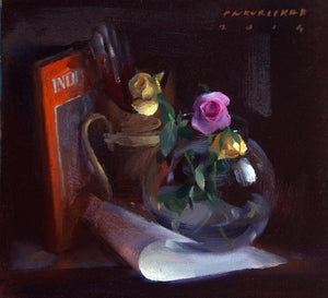 Still-life oil painting titled 'Still Life', 11x10 inches, by artist Pramod Kurlekar on Canvas