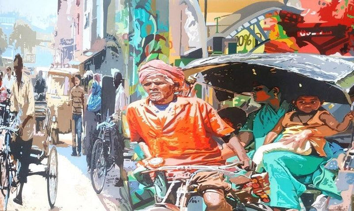 Street 2 Painting by Fawad Tamkanat | ArtZolo.com