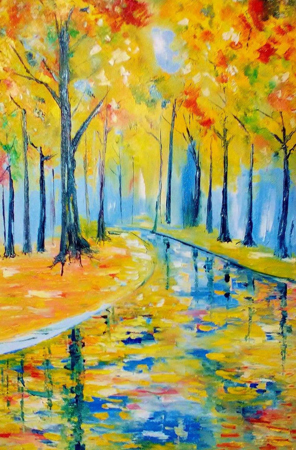 Summer Woods Painting by Kiran Bableshwar | ArtZolo.com