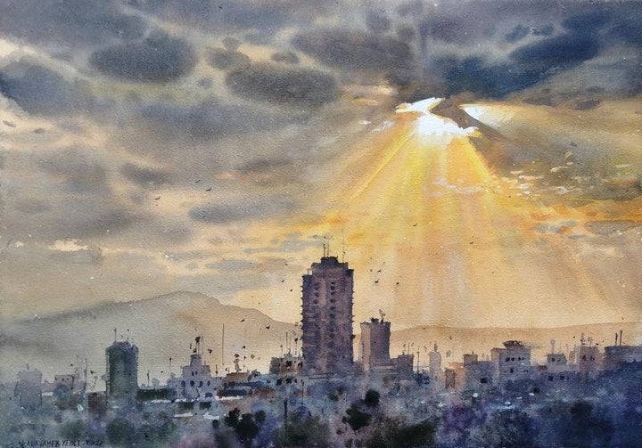 Sun Light Painting by Nanasaheb Yeole | ArtZolo.com