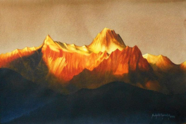 Sunrise Over The Kanchenjunga Painting by Sudipta Karmakar | ArtZolo.com