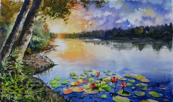 Sunsetlilies Painting by Lasya Upadhyaya | ArtZolo.com
