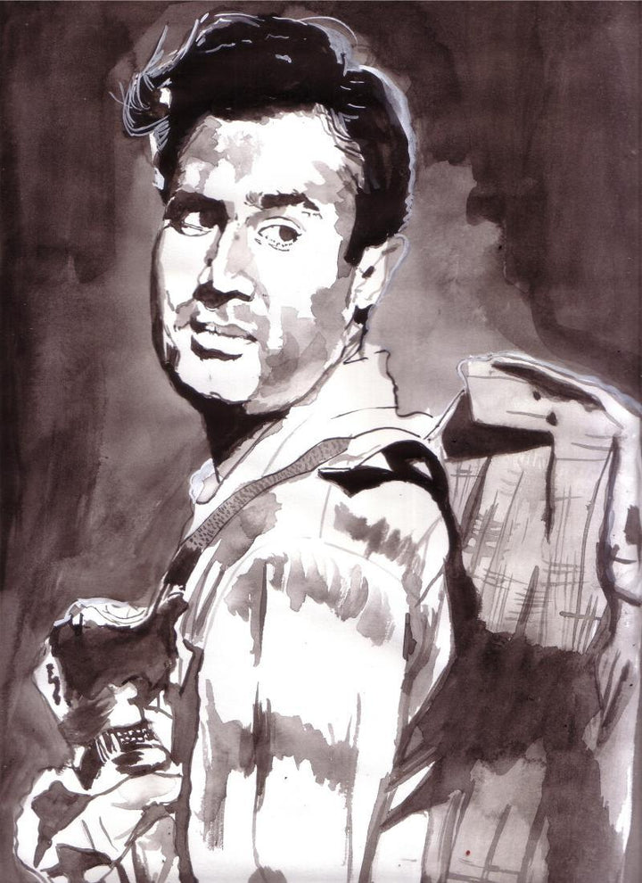 Superstar Dev Anand Painting by Saurabh Turakhia | ArtZolo.com