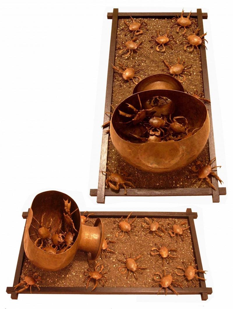 Nature sculpture titled 'Survival Of The Fittest', 30x16x12 inches, by artist Sukanta Chowdhury on Bronze