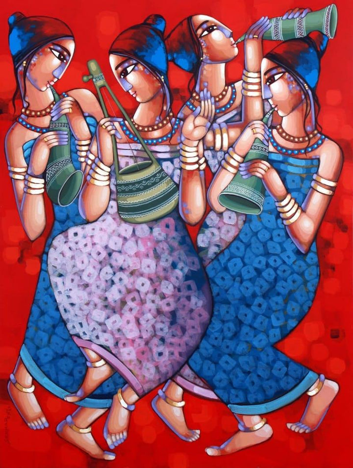 Symphony Of Happines 2 Painting by Sekhar Roy | ArtZolo.com